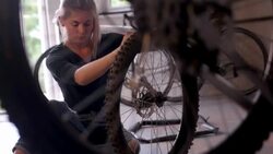 Bike tyre Stock Footage