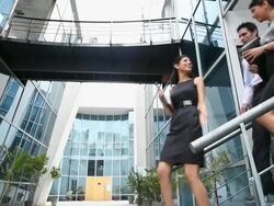 Three business people talking  Stock Footage