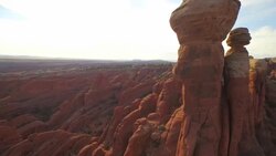 Drift past the Tower Arch at The Arches National Park Stock Footage