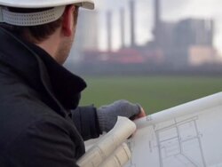 Foreman / Architect Blueprint Stock Footage