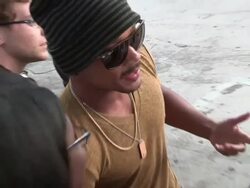 Romeo greets fans at That's My Boy Premiere at Regency Village Theatre in Westwood 06/04/12 Stock Footage