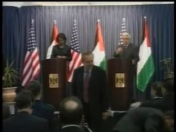 Sec. of State Condoleezza Rice met with the Palestinian president to try to get stalled peace talks going again. News Clip