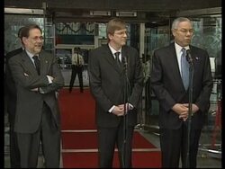 US secretary of state Powell meets European delegation. News Clip