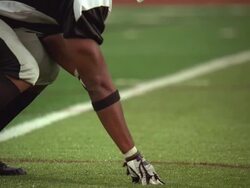 SLO MO, CU, PAN, American football players in action, Staten Island, New York, USA Stock Footage