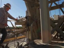 Farmers Hire Drilling Crew To Search For Water To Irrigate Crops Stock Footage
