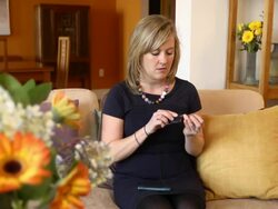 Insulin Injection Digital Pump Wide Shot - B Stock Footage