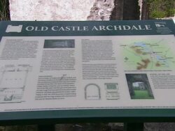 Information board for Old Castle Archdale, Ireland, Northern Ireland, Northern Ireland Stock Footage
