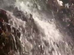 CU Icicles and small water fall in winter / Taben-Rodt, Rhineland Palatinate, Germany    Stock Footage