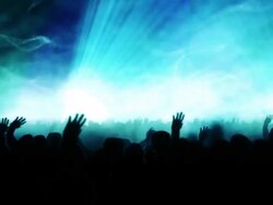 Dancing Crowd with Particles & Frozen Movement (Blue Version) - Loop Stock Footage