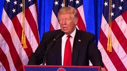 Donald Trump speaking at press conference News Clip