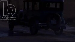 Car driving through the countryside, 1930s - reenactment, clip 13 Stock Footage