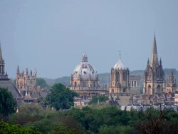 WS View of oxford university and christchurch cathedral / United Kingdom Stock Footage