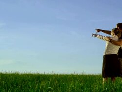 Couple showing in the sky (Shot on Red) Stock Footage