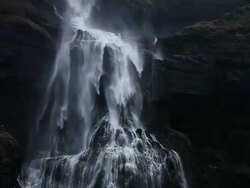 MS View of Waterfall / Iceland  Stock Footage