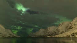 Aurora Borealis, Northern Lights, Troms region, Norway Stock Footage