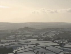 Snowy hill, Dartmoor, UK Stock Footage