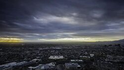 El Paso TX and Ciudad de Juarez Chijuajua sunrise Stock Footage