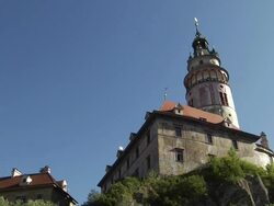 Block Shot Cesky Krumlov Castle Bohemia Czech Republic Stock Footage