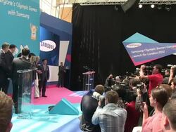 Gabriella Roseje, David Beckham OBE, Lord Sebastian Coe, Zara Phillips at the Everyone's Olympic Games with Samsung & David Beckham at London England. (Footage by WireImage Video/Getty Images Entertainment Video) Stock Footage