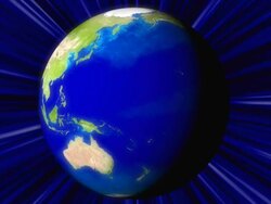 Earth spinning globe with blue rays (seamless loop) (HD 1080i) Stock Footage