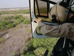 U.S. Military Helicopters Search For Immigrants And Smugglers On Mexican Border Stock Footage