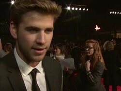 INTERVIEW: Liam Hemsworth hving to lose weight for the role and the jobs he had before acting that keep him grounded at The O2 Arena on 14th March in London, UK.  Stock Footage