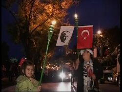 Night shots of Turkish military and helicopters on border with Iraq News Clip