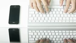 Man's hands typing. Stock Footage