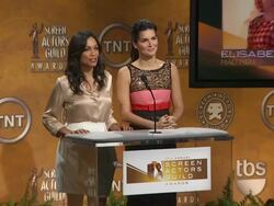SPEECH: Rosario Dawson and Angie Harmon announce the 17th Annual Screen Actors Guild Awards nominees. (Footage by WireImage Video/GettyImages) Stock Footage