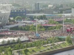 Time-lapse Olympic Stadium Crowds Stock Footage