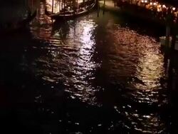 WS HA TU Grand Canal at Night / Venice, Italy Stock Footage