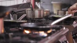 Chef preparing food in the restaurant Stock Footage