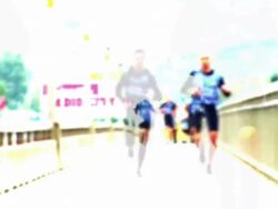 HD LOOP: Running Across The Bridge Stock Footage