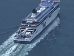 P&O ferry at sea in the English Channel News Clip