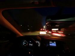 MS T/L Shot of Driving car during rush at dusk / Cologne, North Rhine Westphalia, Germany Stock Footage