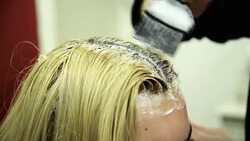 Hair coloring. Close up Stock Footage