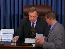 In a major victory for President Barack Obama, Democrats muscled a huge, $787 billion stimulus bill through Congress late Friday night in hopes of combating the worst economic crisis since the Great Depression. News Clip