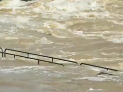 Stream of flowing muddy water. HD Stock Footage