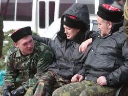 Pro-Russian protesters in Simferopol during Ukrainian crisis Stock Footage