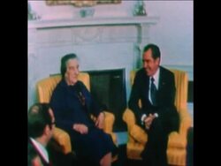 SYND 01- 11 -73 ISRAELI PRIME MINISTER RECEIVED AT THE WHITE HOUSE News Clip