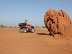 Good Looking Young Couple ride Quad Bikes and Buggy Stock Footage