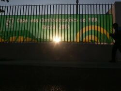 ATMOSPHERE - Preparations at the Maracana Stadium at Maracana on June 26, 2013 in Rio de Janeiro, Brazil. (Footage by Origlia Video/Getty Images) Stock Footage