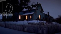 Static shot of a country home in the countryside by night, clip 5 Stock Footage