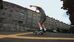 HD Super Slow-Mo: Skateboarder Doing Ollie Trick Stock Footage