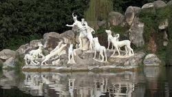 Royal Palace of Caserta, The Fountain of Diana and Actaeon. Stock Footage