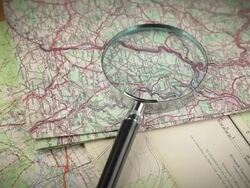 Loupe on Map Stock Footage