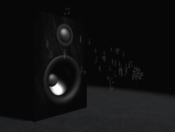 Speaker and musical notes Stock Footage