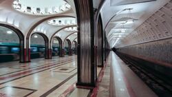 Mayakovskaja Metro Station, Moscow, Russia - Time lapse Stock Footage