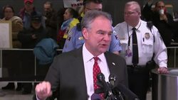 Sen. Kaine Thanks Demonstrators at Va. Airport News Clip