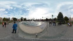 Tourists in Sultanahmet Square in Istanbul, Turkey. October 23, 2017 Stock Footage
